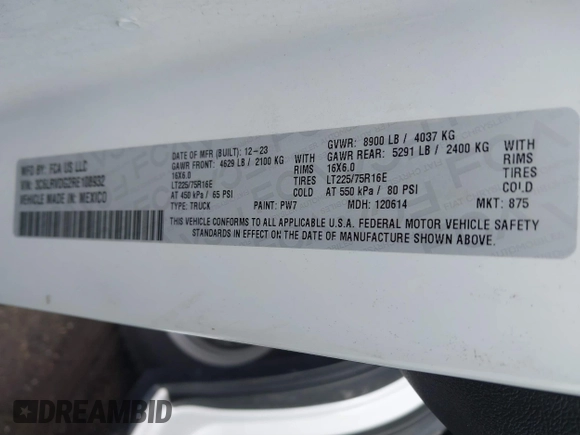 2024 Ram ProMaster Cargo Tradesman with VIN 3C6LRVDG2RE108932, listed as a IAAI auction lot 41809031 with 16,716 mi miles and . Bid and sale history available at DreamBid. Image 9.