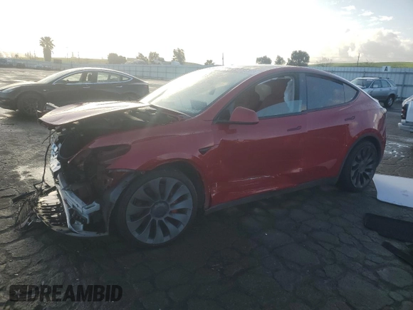 2021 Tesla Model Y Performance z VIN 5YJYGDEF8MF276050, wystawiony jako Copart lot #49314585 z przebiegiem 35 479 mil mil oraz Szkoda całkowita • Salvage title. Historia ofert i sprzedaży dostępna na DreamBid. Obrazek 1.