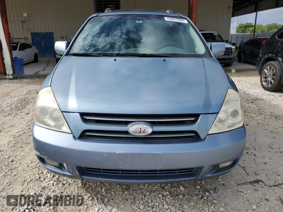 2007 Kia Sedona EX with VIN KNDMB233176172560, listed as a Copart auction lot 69004084 with 93,574 mi miles and Salvage Title. Bid and sale history available at carsss.com. Image 5.