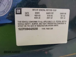 2006 Pontiac G6 z VIN 1G2ZF55B464255298, wystawiony jako IAAI lot #42049077 z przebiegiem 149 863 mil mil oraz . Historia ofert i sprzedaży dostępna na DreamBid. Obrazek 9.
