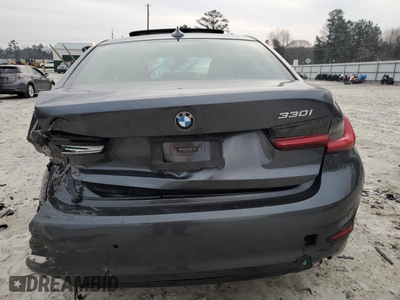 2020 BMW 3 Series 330i with VIN 3MW5R1J01L8B18727, listed as a Copart auction lot 48776375 with Not Provided miles and Salvage Title. Bid and sale history available at carsss.com. Image 6.
