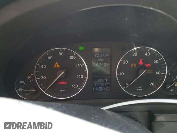 2007 Mercedes-Benz C 280 Luxury with VIN WDBRF92H67F931301, listed as a Copart auction lot 59984525 with 167,429 mi miles and Salvage title. Bid and sale history available at DreamBid. Image 9.
