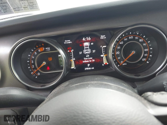 2023 Jeep Wrangler Sport with VIN 1C4HJXDG5PW530309, listed as a IAAI auction lot 42154961 with 29,846 mi miles and . Bid and sale history available at DreamBid. Image 7.