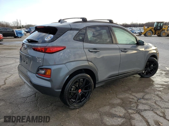 2021 Hyundai Kona Night Edition with VIN KM8K6CA52MU699063, listed as a Copart auction lot 45216775 with 58,340 mi miles and Salvage Title. Bid and sale history available at DreamBid. Image 3.