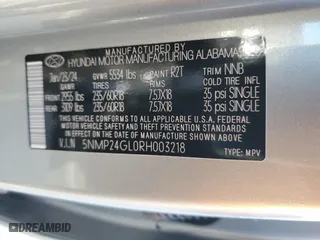 2024 Hyundai Santa Fe SEL with VIN 5NMP24GL0RH003218, listed as a Copart auction lot 47971185 with 22,000 mi miles and Salvage Title. Bid and sale history available at carsss.com. Image 12.