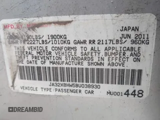 2011 Mitsubishi Lancer GTS with VIN JA32X8HW5BU038930, listed as a IAAI auction lot 42027272 with 177,557 mi miles and . Bid and sale history available at carsss.com. Image 9.