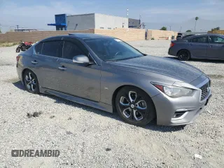 2019 Infiniti Q50 Luxe with VIN JN1EV7AP1KM542816, listed as a Copart auction lot 59216945 with 64,029 mi miles and Salvage title. Bid and sale history available at DreamBid. Image 4.