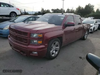 2015 Chevrolet Silverado 1500 LTZ with VIN 3GCUKSEC2FG350230, listed as a Copart auction lot 42258115 with 117,353 mi miles and Salvage Title. Bid and sale history available at carsss.com. Image 1.