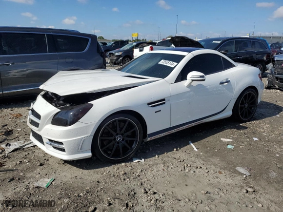 2015 Mercedes-Benz SLK-Class SLK 250 with VIN WDDPK4HA9FF108769, listed as a Copart auction lot 73555144 with 73,834 mi miles and Salvage Title. Bid and sale history available at carsss.com. Image 1.