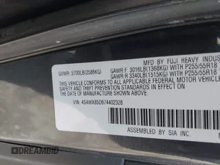 2007 Subaru Tribeca 7-Pass с VIN 4S4WX85D674402328, выставлен на аукционе IAAI как лот 41746135 с пробегом 387 577 миль миль и . История ставок и продаж доступна на DreamBid. Изображение 9.