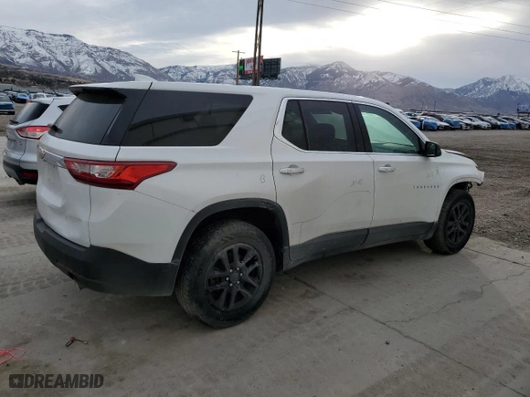 2021 Chevrolet Traverse LS with VIN 1GNEVFKW7MJ169211, listed as a Copart auction lot 43539175 with 104,534 mi miles and Salvage Title. Bid and sale history available at carsss.com. Image 3.