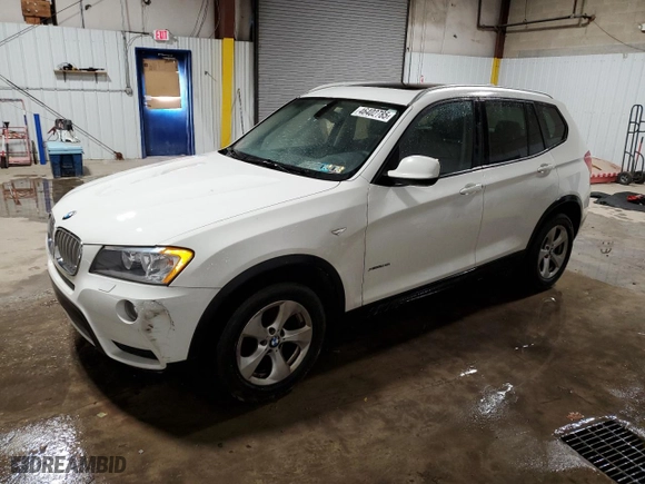 2011 BMW X3 28i with VIN 5UXWX5C56BLW14495, listed as a Copart auction lot 46402785 with 119,806 mi miles and Salvage Title. Bid and sale history available at carsss.com. Image 1.