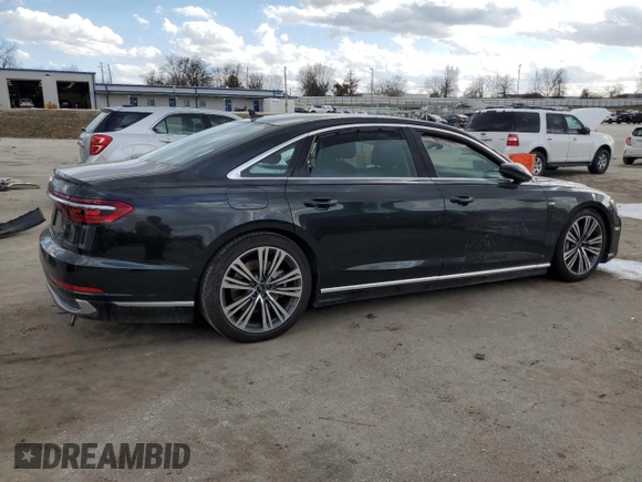 2023 Audi A8 with VIN WAULDAF88PN010368, listed as a Copart auction lot 47824965 with 8,058 mi miles and Salvage Title. Bid and sale history available at carsss.com. Image 3.