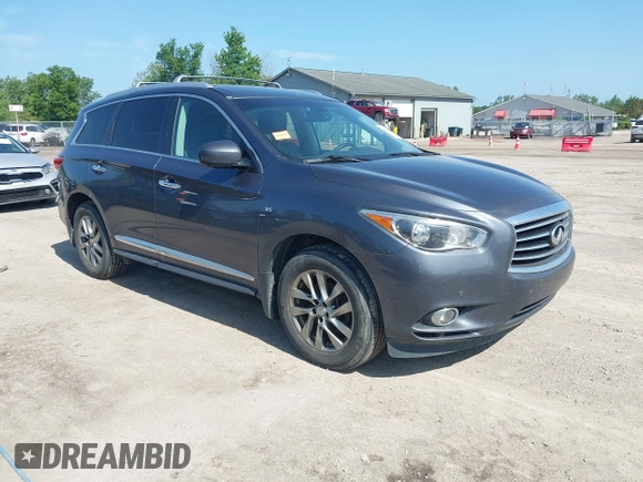 2014 Infiniti QX60 with VIN 5N1AL0MM6EC506295, listed as a IAAI auction lot 42549315 with 157,766 mi miles and . Bid and sale history available at DreamBid. Image 1.
