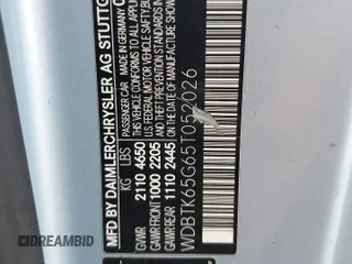 2005 Mercedes-Benz CLK 320 with VIN WDBTK65G65T052026, listed as a Copart auction lot 52526945 with 188,859 mi miles and Salvage Title. Bid and sale history available at DreamBid. Image 12.