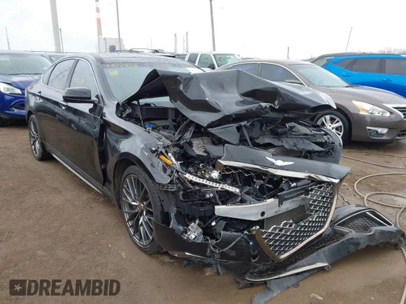 2019 Genesis G80 Sport with VIN KMTFN4JB9KU321079, listed as a IAAI auction lot 41822859 with 71,001 mi miles and . Bid and sale history available at carsss.com. Image 6.