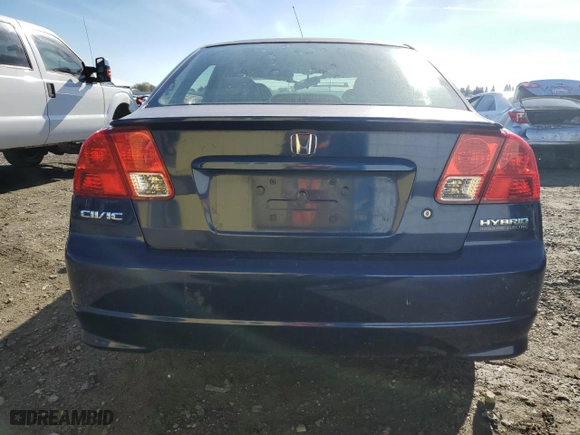 2005 Honda Civic Hybrid with VIN JHMES95665S005571, listed as a Copart auction lot 80137464 with 282,925 mi miles and Salvage Title. Bid and sale history available at carsss.com. Image 6.