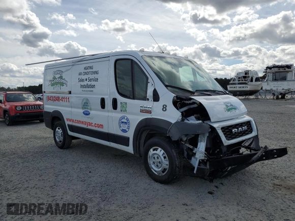 2021 Ram ProMaster Cargo with VIN 3C6LRVVG7ME559443, listed as a Copart auction lot 47386865 with Not Provided miles and Salvage Title. Bid and sale history available at DreamBid. Image 4.