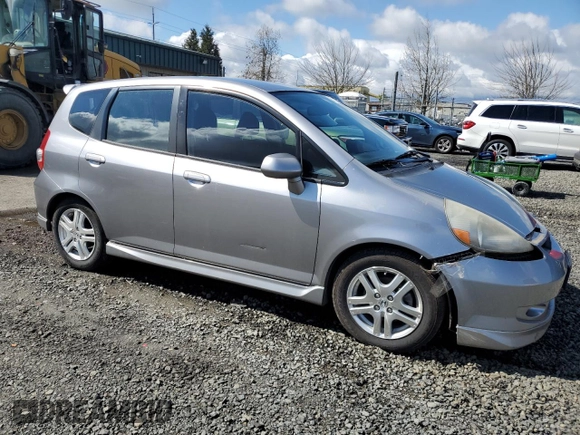 2008 Honda Fit Sport with VIN JHMGD37658S025358, listed as a Copart auction lot 51321675 with 225,596 mi miles and Salvage Title. Bid and sale history available at carsss.com. Image 4.