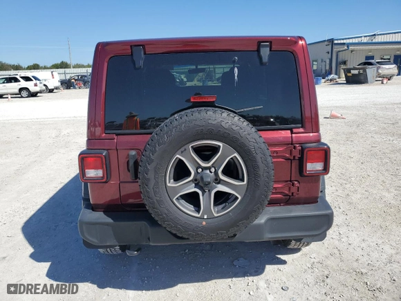2021 Jeep Wrangler Unlimited Willys Sport with VIN 1C4HJXDG8MW582450, listed as a Copart auction lot 46642975 with NaN miles and Salvage Title. Bid and sale history available at carsss.com. Image 6.
