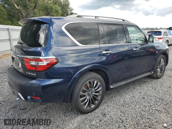 2021 Nissan Armada Platinum with VIN JN8AY2DA5M9372810, listed as a Copart auction lot 73799544 with 29,382 mi miles and Non Repairable. Bid and sale history available at carsss.com. Image 3.