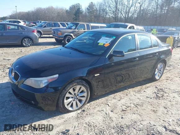 2005 BMW 5 Series 545i with VIN WBANB33515B089725, listed as a IAAI auction lot 41504335 with 117,657 mi miles and . Bid and sale history available at carsss.com. Image 17.
