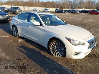 2021 Infiniti Q50 3.0t LUXE with VIN JN1EV7BR1MM755462, listed as a IAAI auction lot 41559105 with 56,016 mi miles. Bid and sale history available at carsss.com. Image 1.