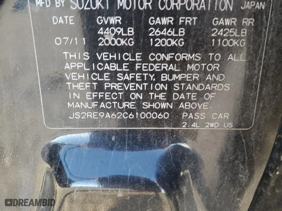 2012 Suzuki Kizashi GTS Sport with VIN JS2RE9A62C6100060, listed as a Copart auction lot 80289244 with 94,692 mi miles and Clean Title. Bid and sale history available at carsss.com. Image 14.