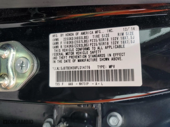 2015 Acura RDX with VIN 5J8TB3H38FL014776, listed as a Copart auction lot 79247384 with 79,960 mi miles and Clean Title. Bid and sale history available at carsss.com. Image 14.