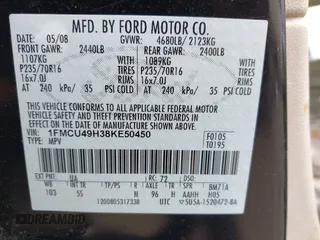 2008 Ford Escape Hybrid with VIN 1FMCU49H38KE50450, listed as a IAAI auction lot 42565336 with Not provided miles and . Bid and sale history available at DreamBid. Image 9.
