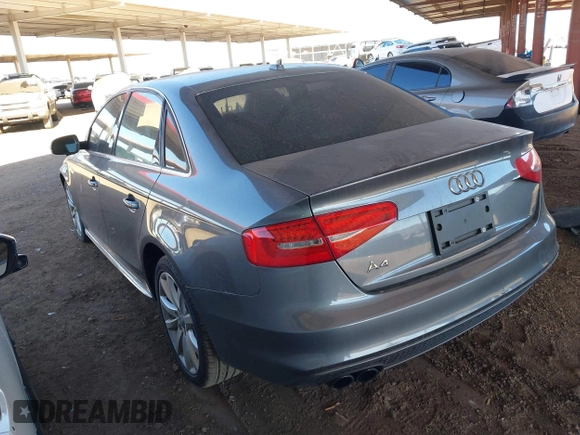 2014 Audi A4 Premium with VIN WAUAFAFL1EN037155, listed as a IAAI auction lot 41658153 with 96,711 mi miles. Bid and sale history available at carsss.com. Image 3.