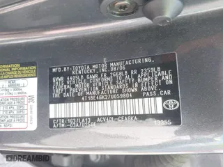 2007 Toyota Camry CE with VIN 4T1BE46K27U059804, listed as a IAAI auction lot 41914392 with 130,313 mi miles. Bid and sale history available at carsss.com. Image 9.