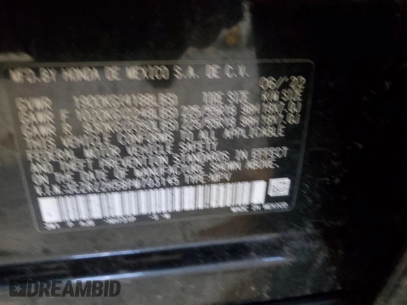 2023 Honda HR-V Sport with VIN 3CZRZ2H58PM703145, listed as a Copart auction lot 60353815 with 33,733 mi miles and Salvage title. Bid and sale history available at DreamBid. Image 13.