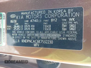 2019 Kia Sportage EX with VIN KNDPNCAC6K7532230, listed as a IAAI auction lot 41516933 with 98,819 mi miles. Bid and sale history available at carsss.com. Image 9.