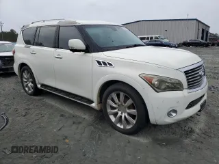 2011 Infiniti QX56 7-passenger with VIN JN8AZ2NF1B9503607, listed as a Copart auction lot 83296614 with 189,749 mi miles and Clean Title. Bid and sale history available at carsss.com. Image 4.