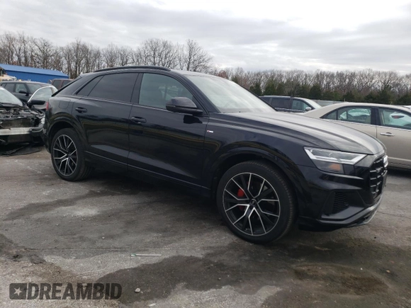 2020 Audi Q8 Premium Plus with VIN WA1EVAF1XLD001273, listed as a Copart auction lot 84743164 with 78,025 mi miles and Salvage title. Bid and sale history available at DreamBid. Image 4.