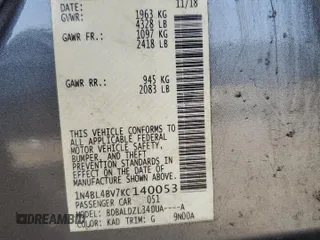 2019 Nissan Altima S with VIN 1N4BL4BV7KC140053, listed as a Copart auction lot 51158135 with 97,978 mi miles and Salvage Title. Bid and sale history available at DreamBid. Image 14.