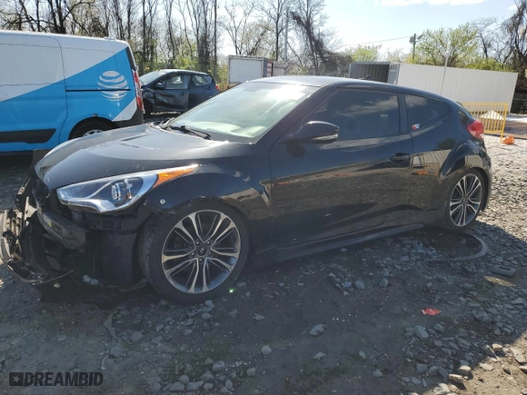 2016 Hyundai Veloster Turbo with VIN KMHTC6AE7GU249962, listed as a Copart auction lot 52281215 with 92,878 mi miles and Salvage Title. Bid and sale history available at carsss.com. Image 1.