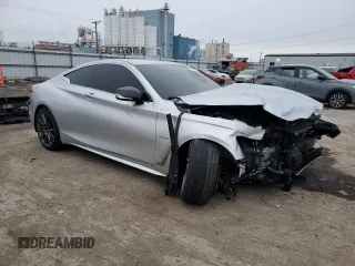 2017 Infiniti Q60 Red Sport 400 with VIN JN1FV7ELXHM701983, listed as a Copart auction lot 84379614 with 44,784 mi miles and Salvage title. Bid and sale history available at DreamBid. Image 4.