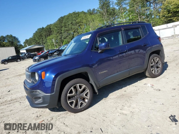 2018 Jeep Renegade Latitude z VIN ZACCJBBB5JPJ45726, wystawiony jako Copart lot #55466295 z przebiegiem 127 950 mil mil oraz Szkoda całkowita • Salvage title. Historia ofert i sprzedaży dostępna na DreamBid. Obrazek 1.
