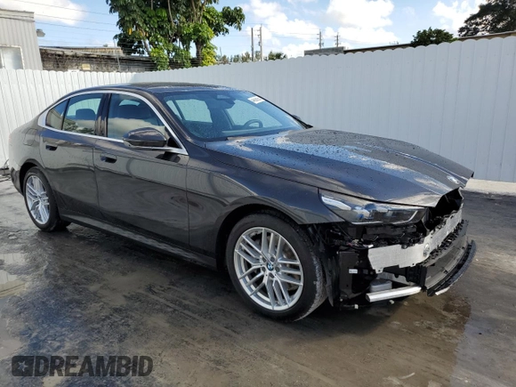 2025 BMW 5 Series 530i with VIN WBA43FJ09SCT71120, listed as a Copart auction lot 44536925 with 7,399 mi miles and Clean Title. Bid and sale history available at carsss.com. Image 4.