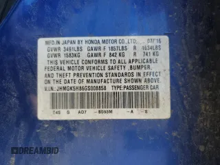 2016 Honda Fit EX-L with VIN JHMGK5H86GS008858, listed as a Copart auction lot 46911125 with 81,841 mi miles and Salvage title. Bid and sale history available at DreamBid. Image 12.