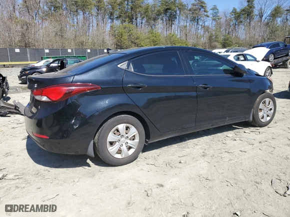 2016 Hyundai Elantra SE with VIN KMHDH4AE8GU474904, listed as a Copart auction lot 50941745 with 105,815 mi miles and Salvage Title. Bid and sale history available at carsss.com. Image 3.
