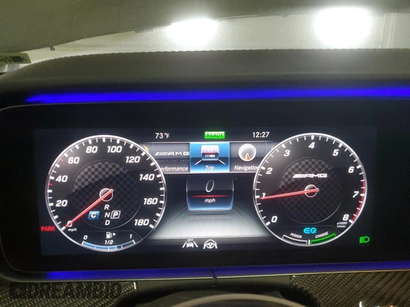2020 Mercedes-Benz E AMG E 53 with VIN WDDZF6BBXLA714682, listed as a Copart auction lot 73029814 with 111,984 mi miles and Salvage Title. Bid and sale history available at carsss.com. Image 9.