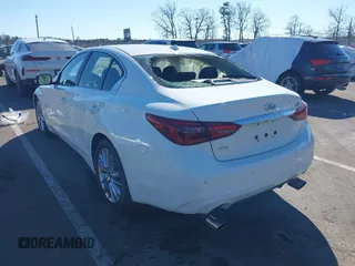 2023 Infiniti Q50 Luxe with VIN JN1EV7BRXPM542112, listed as a IAAI auction lot 41588571 with 20,749 mi miles and . Bid and sale history available at DreamBid. Image 3.