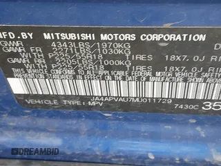 2021 Mitsubishi Outlander Sport SE with VIN JA4APVAU7MU011729, listed as a IAAI auction lot 41581967 with 78,740 mi miles. Bid and sale history available at carsss.com. Image 9.
