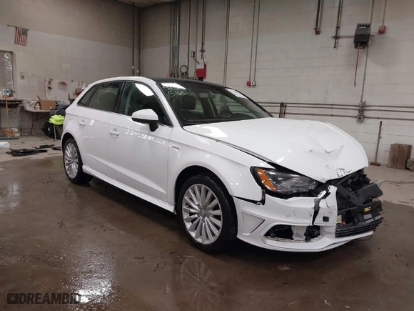2016 Audi A3 e-tron Premium Plus with VIN WAUTPBFF2GA100666, listed as a IAAI auction lot 41315165 with 98,549 mi miles. Bid and sale history available at carsss.com. Image 1.