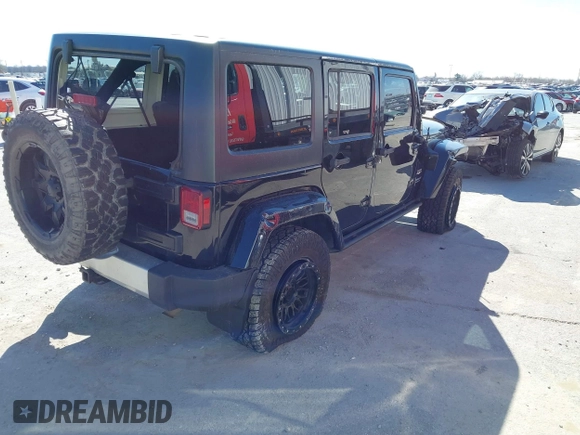 2013 Jeep Wrangler Unlimited Sahara with VIN 1C4BJWEG3DL617511, listed as a IAAI auction lot 41842979 with 149,980 mi miles and . Bid and sale history available at DreamBid. Image 4.