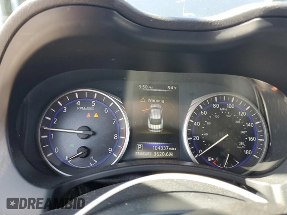2014 Infiniti Q50 Premium with VIN JN1BV7ARXEM687605, listed as a Copart auction lot 61275535 with 104,337 mi miles and Salvage title. Bid and sale history available at DreamBid. Image 9.