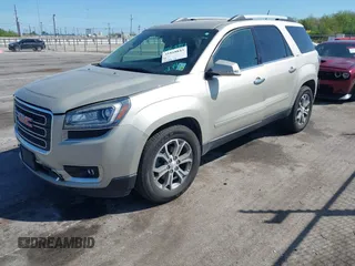 2014 GMC Acadia SLT z VIN 1GKKRRKD9EJ227860, wystawiony jako IAAI lot #41868843 z przebiegiem 67 395 mil mil oraz . Historia ofert i sprzedaży dostępna na DreamBid. Obrazek 2.